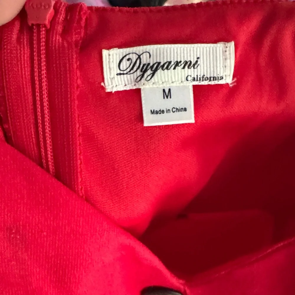 Red Spaghetti-Strap Button-Front Mini Dress - Picture 2 of 3